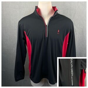 Galvin Green Gore Windstopper 1/4 Zip Mens XXL Black Red Golf‎ Pullover Jacket